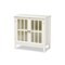 Wholesale Interiors Kendall Classic and Traditional White Finished Wood and Glass Kitchen Storage Cabinet